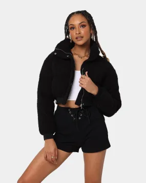 XXIII Women's Lara Crop Sherpa Puffa Jacket Black