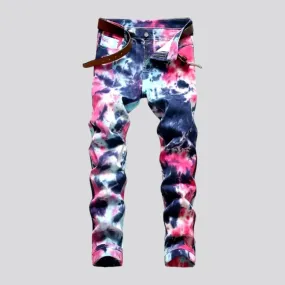 Y2k men's tie-dyed jeans