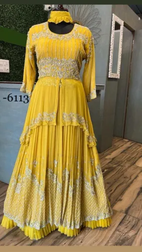 Yellow Indowestern Dress Sangeet dress Bridesmaid dress