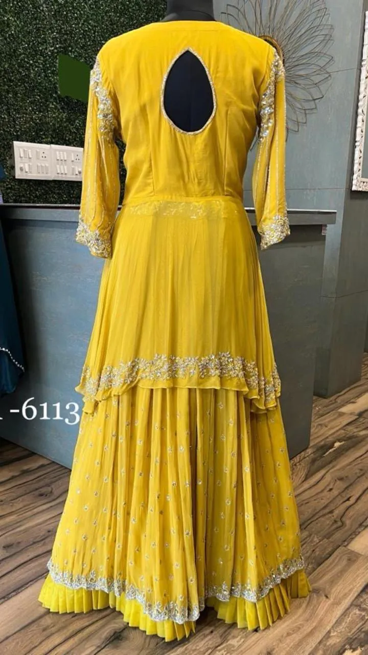 Yellow Indowestern Dress Sangeet dress Bridesmaid dress