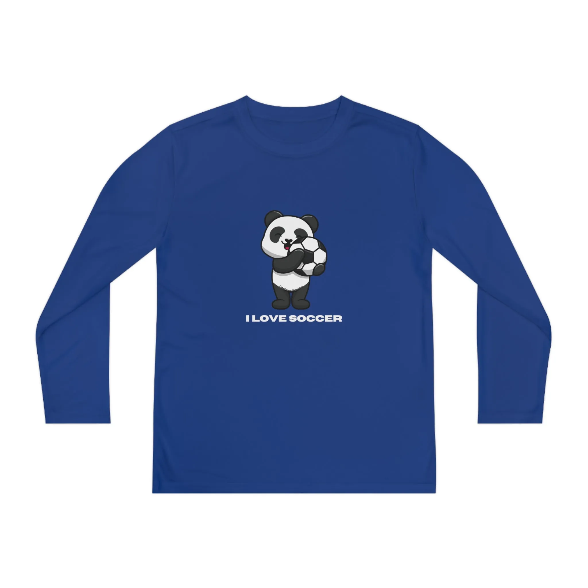 Youth Long Sleeve - Panda Says I Love Soccer Love and Peace