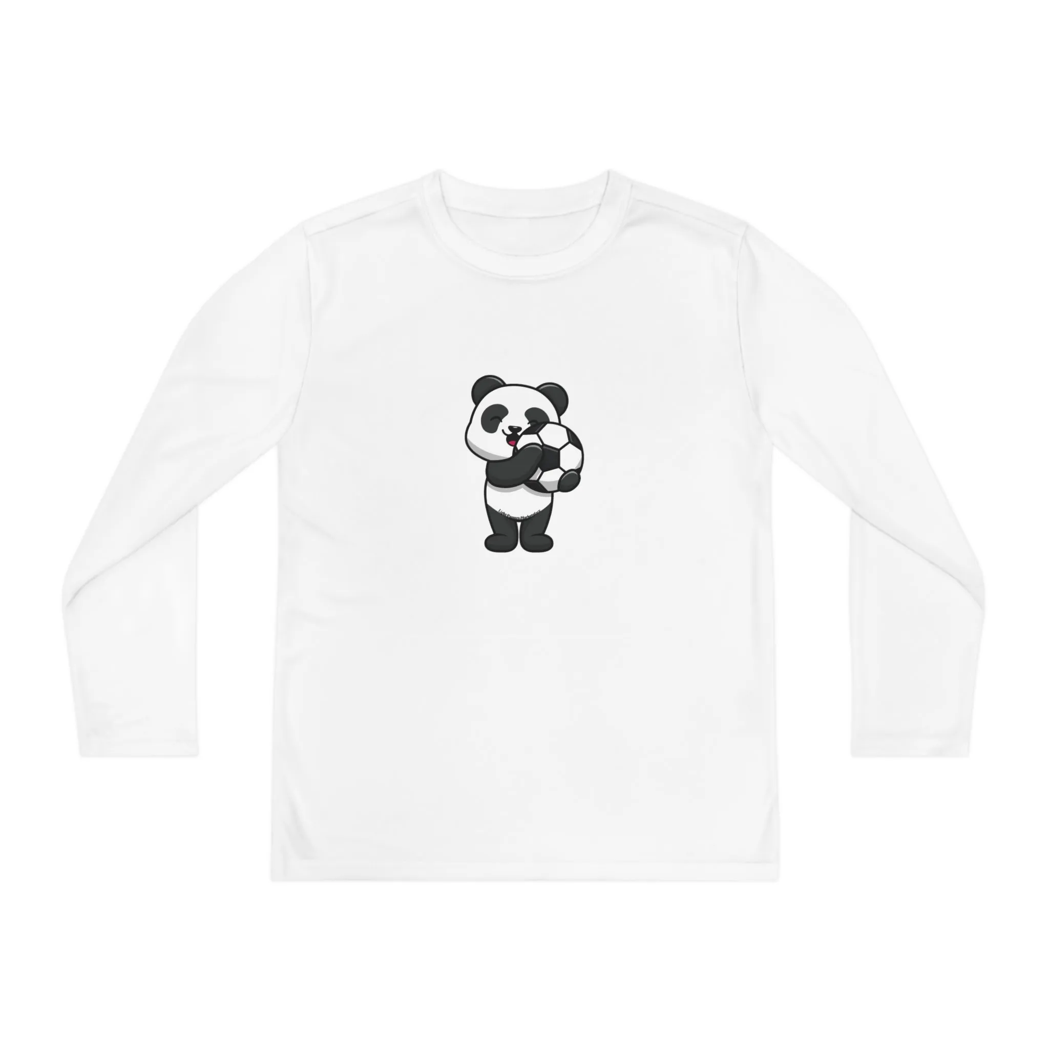 Youth Long Sleeve - Panda Says I Love Soccer Love and Peace