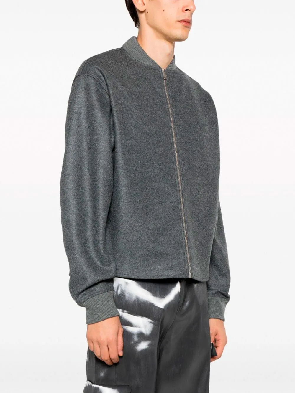 Zip-up wool bomber jacket